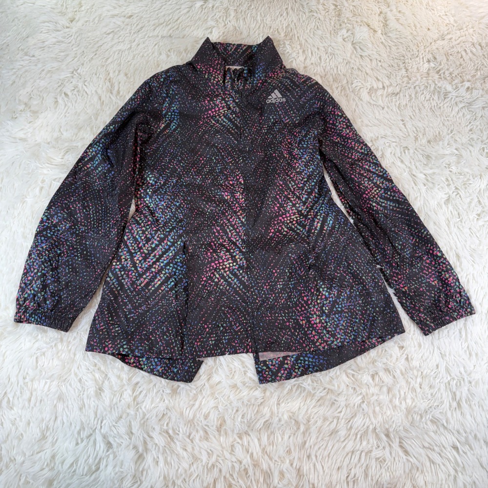 Adidas Kids Lightweight Jacket Rainbow Dot Print Full Zip Size 7-8‎ Gorpcore